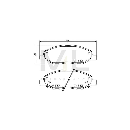 Hella 8DB 355 014-371 Brake Pad Set With Acoustic Wear Warning | ML Performance Car Parts