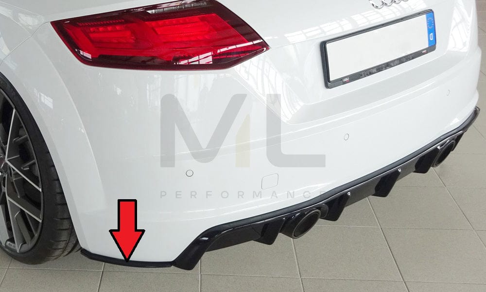 Rieger 00055177 Audi 8J-FV 8S Rear Side Splitter (TT & TTS) 3 | ML Performance UK Car Parts