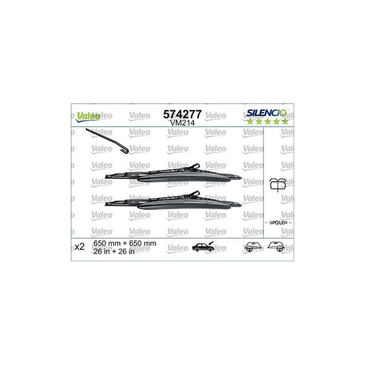 Valeo Silencio Conventional Set, Silencio Performance 574277 Wiper Blade | ML Performance UK Car Parts