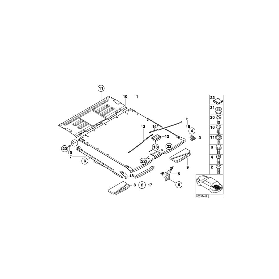 Genuine BMW 51477009171 E39 Front Loading Floor Roller (Inc. 530i, 525d & 528i) | ML Performance UK Car Parts
