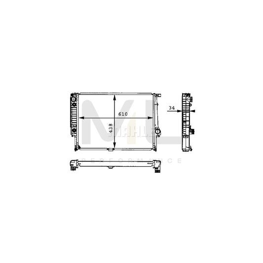MAHLE ORIGINAL CR 326 000P Engine radiator Brazed cooling fins, Automatic Transmission | ML Performance Car Parts