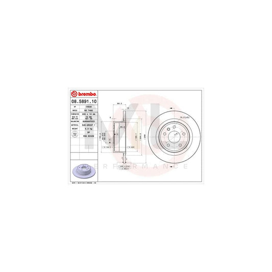 BREMBO 08.5891.10 Brake Disc Solid | ML Performance Car Parts
