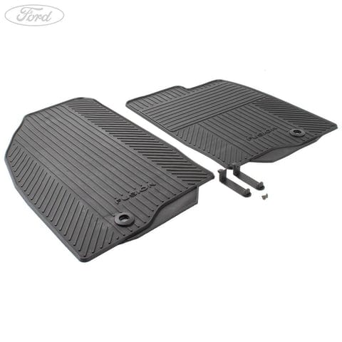 GENUINE FORD 1446600 FIESTA MK6 FUSION FRONT RUBBER CONTOUR FLOOR MATS & CLIPS | ML Performance UK