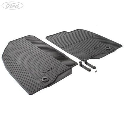 GENUINE FORD 1446600 FIESTA MK6 FUSION FRONT RUBBER CONTOUR FLOOR MATS & CLIPS | ML Performance UK