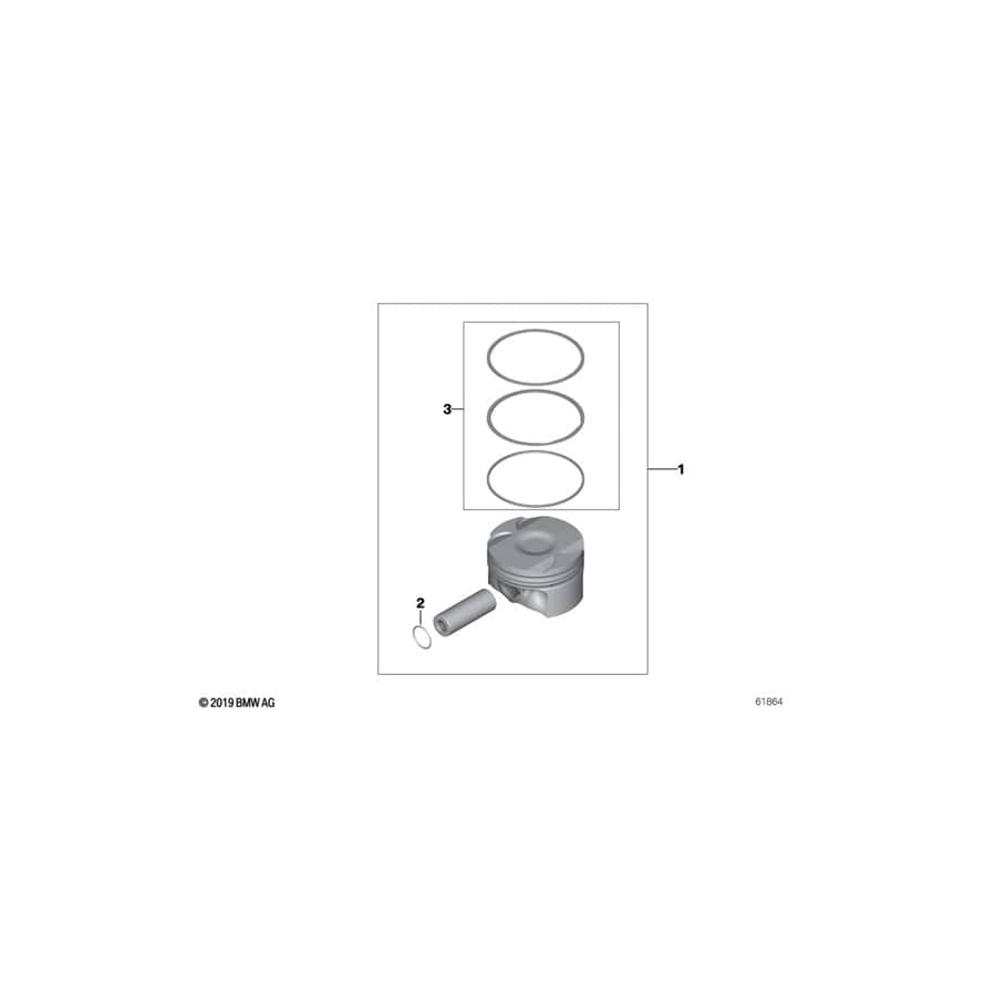 Genuine BMW 11257536373 E66 E87 E91 Mahle Piston (Inc. Z4 3.0si, 525i & 130i) | ML Performance UK Car Parts
