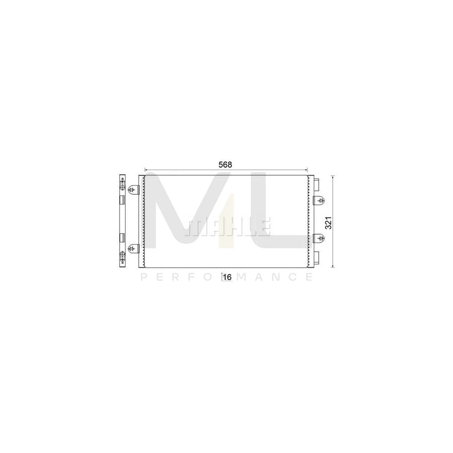 MAHLE ORIGINAL AC 236 000S Air conditioning condenser for FIAT Punto II Hatchback (188) without dryer | ML Performance Car Parts