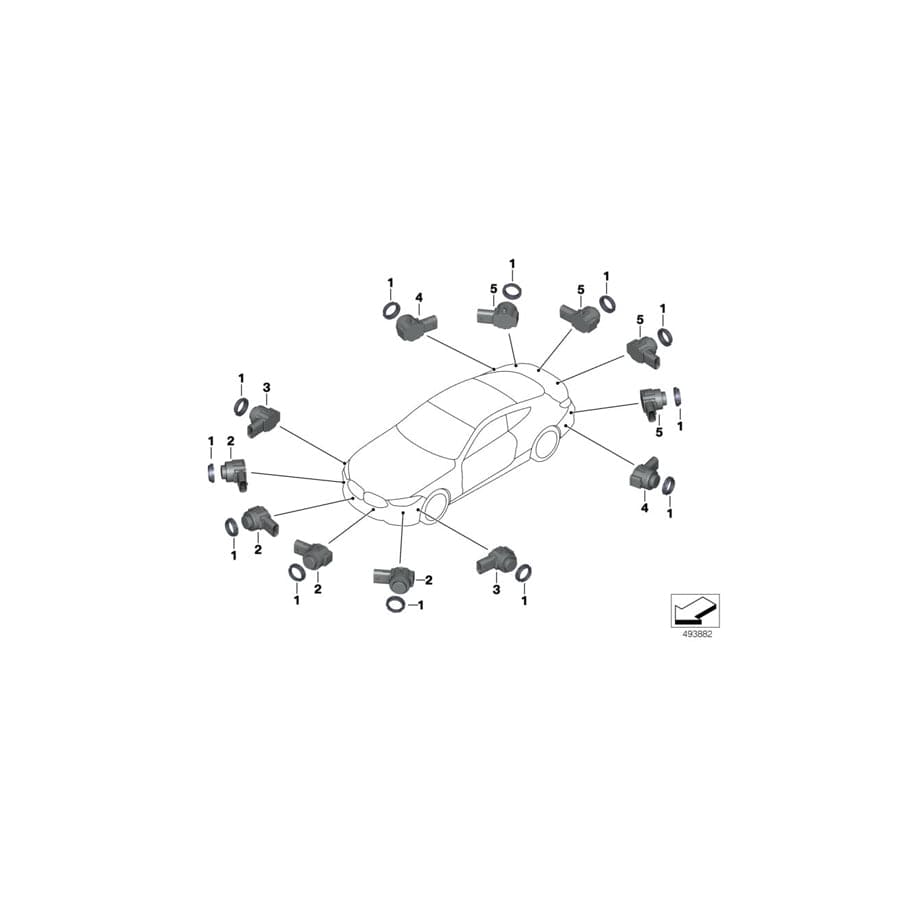 Genuine BMW 66209437320 F92 F93 G14 Ultrasonic Sensor, Aventurine Red Ii WX1C (Inc. M850iX, 840i & M8) | ML Performance UK Car Parts