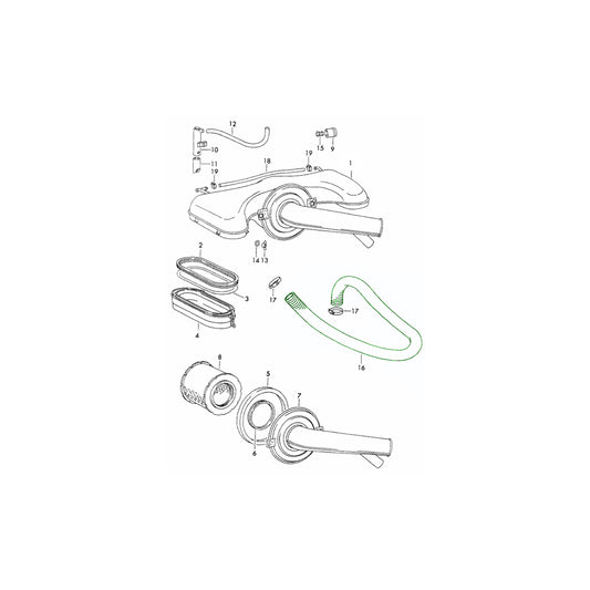 Genuine Porsche Pre-Heat Hose Porsche 911 72-73 | ML Performance UK Car Parts