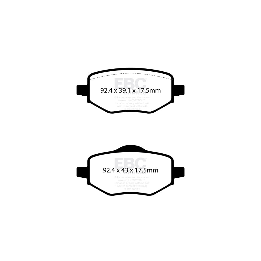 EBC DPX2442 Citroen Opel Peugeot Vauxhall Ultimax Rear Brake Pads - TRW Caliper 2 | ML Performance UK Car Parts