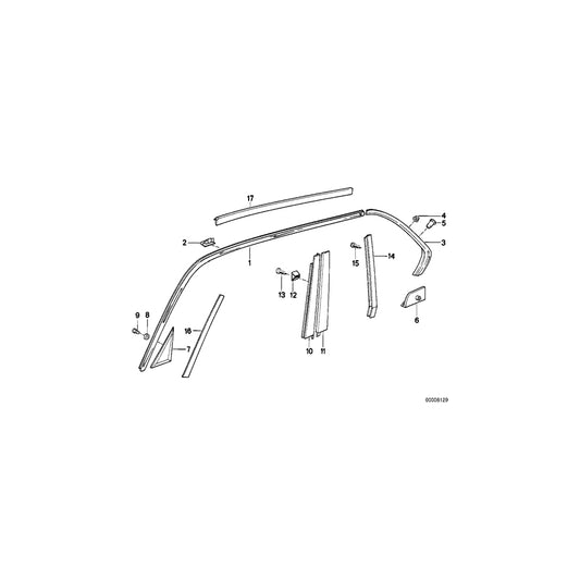 Genuine BMW 51321928855 E32 Moulding Window Frame Left (Inc. 730i, 730iL & 750i) | ML Performance UK