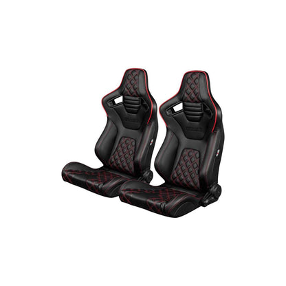 BRAUM Elite-X Series Racing Seats ( Diamond Ed. - Red Piping ) – Pair | ML Performance UK Car Parts