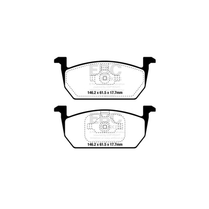 EBC PD11KF1360 Seat Leon Greenstuff Front Brake Pad & GD Disc Kit - TRW Caliper 2 | ML Performance UK Car Parts