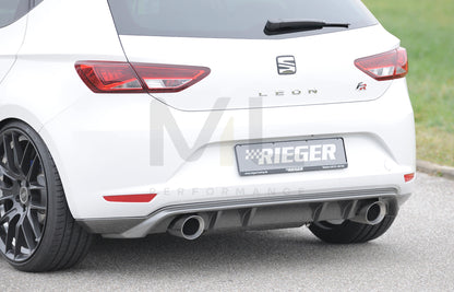 Rieger 00099274 SEAT 5F Leon Rear Diffuser 4 | ML Performance UK Car Parts