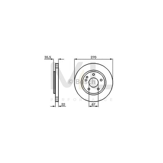 BOSCH 0 986 479 071 Brake Disc suitable for MERCEDES-BENZ Vaneo (W414) Vented, Oiled, Alloyed / High-carbon | ML Performance Car Parts