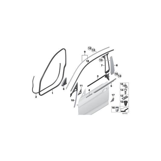 Genuine BMW 51337289976 F34 Seal, Mirror Base, Outside Right (Inc. 335dX, 325d & 330d) | ML Performance UK