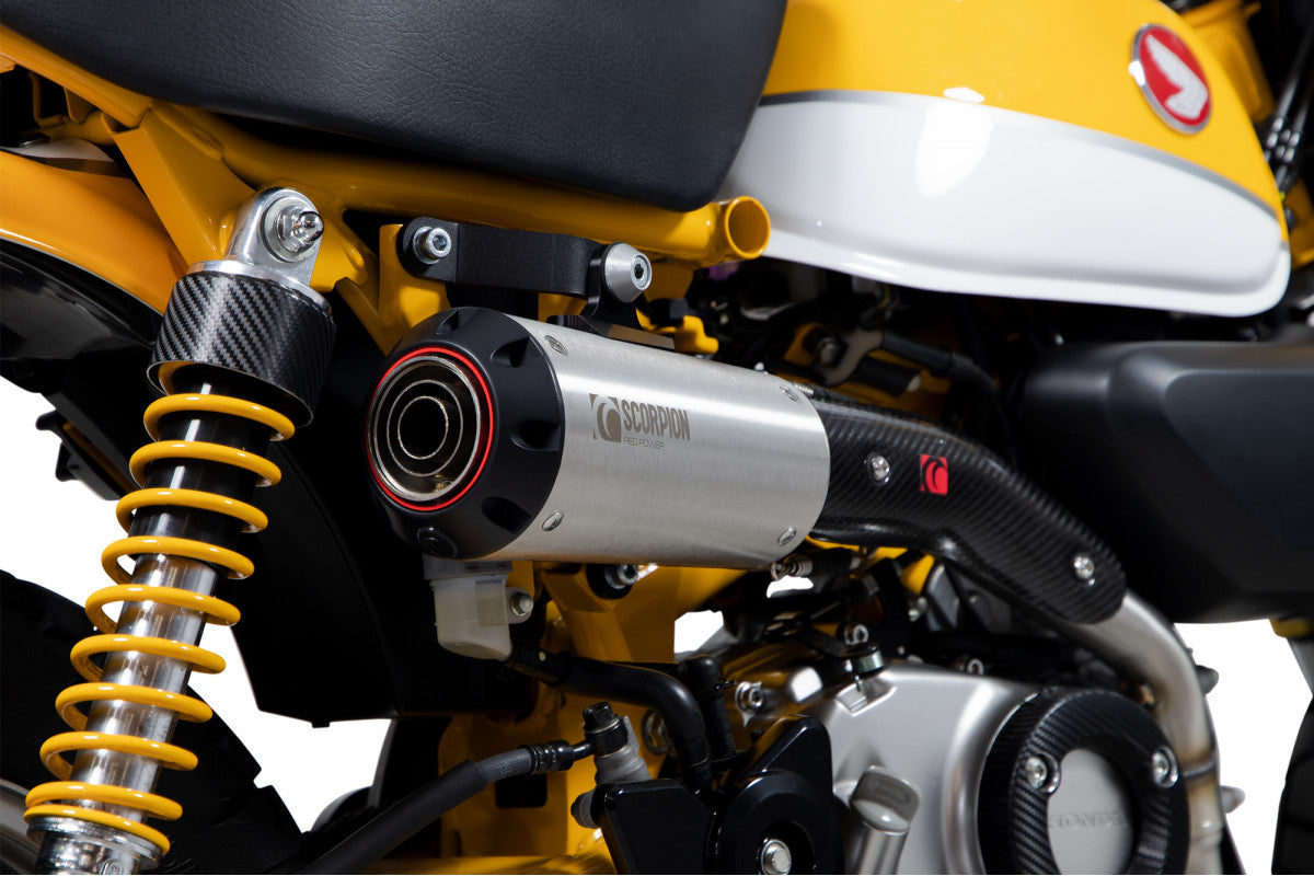 Scorpion PHA193SYSSEO Honda Monkey Red Power Full System - Brushed Stainless Steel Sleeve | ML Performance UK UK
