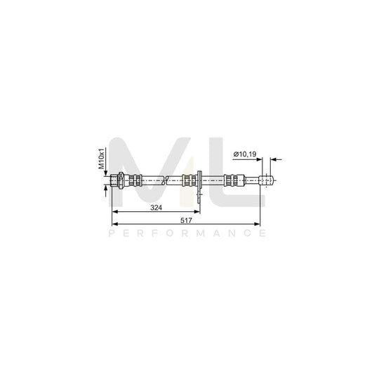 BOSCH 1 987 481 139 Brake Hose 500mm, M10x1 | ML Performance Car Parts