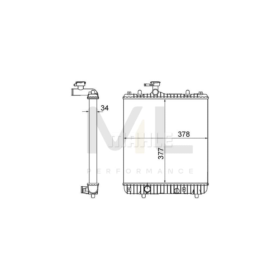 MAHLE ORIGINAL CR 1495 001S Engine radiator Mechanically jointed cooling fins, Manual Transmission | ML Performance Car Parts