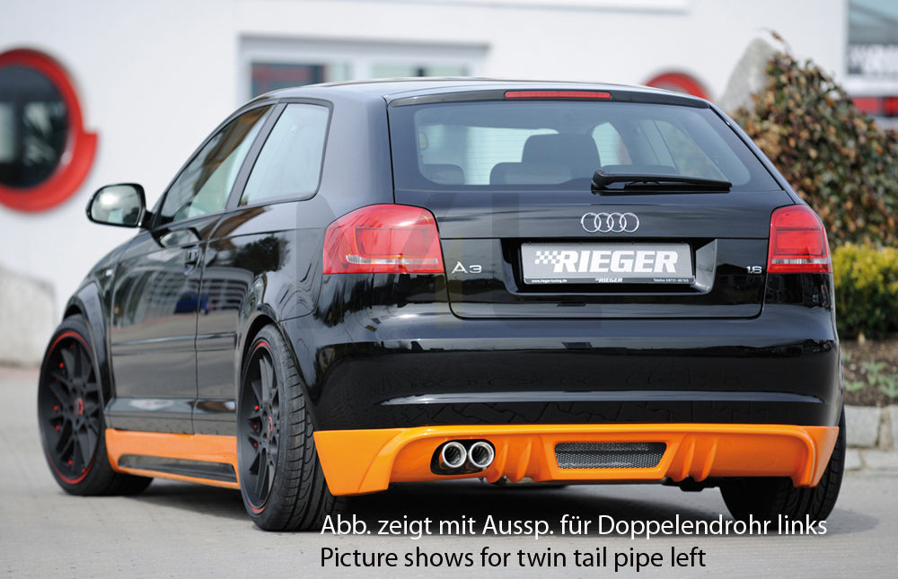 Rieger 00056768 Audi 8P A3 Rear Diffuser 2 | ML Performance UK Car Parts
