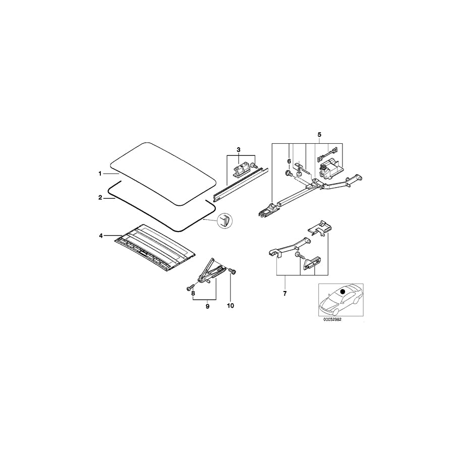Genuine BMW 54138408969 E53 Ceiling Frame Covered Velours HELLBEIGE (Inc. X5 4.4i, X5 3.0d & X5 4.6is) | ML Performance UK