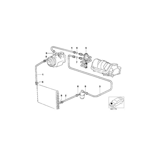 Genuine BMW 64538391166 E31 Suction Pipe Evaporator-Compressor (Inc.  & 840i) | ML Performance UK Car Parts