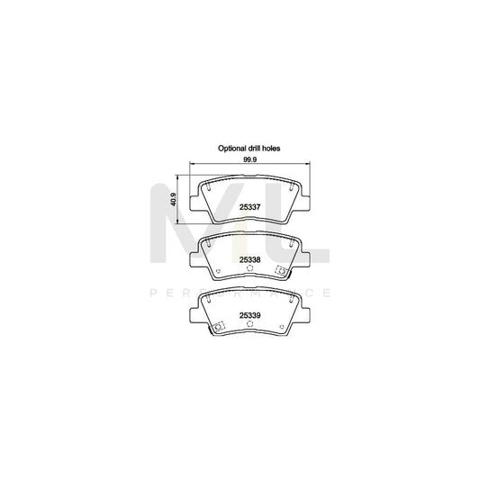 Hella 8DB 355 031-821 Brake Pad Set With Acoustic Wear Warning, With Accessories | ML Performance Car Parts