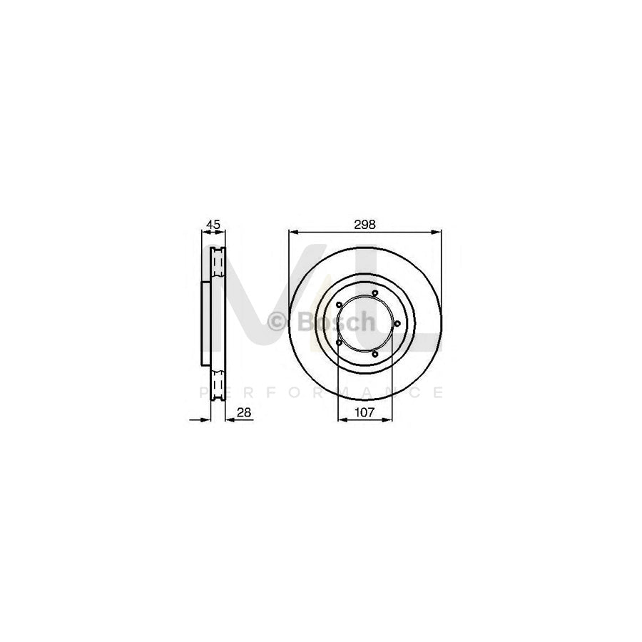 BOSCH 0 986 478 416 Brake Disc for PORSCHE 944 Coupe Internally Vented | ML Performance Car Parts
