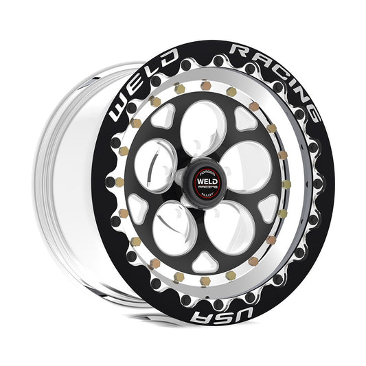 Weld 792B58206F Magnum Iii Beadlock Wheel 15x8 5x4.5 ET-25 BS3.5 Black Center - Polished Shell