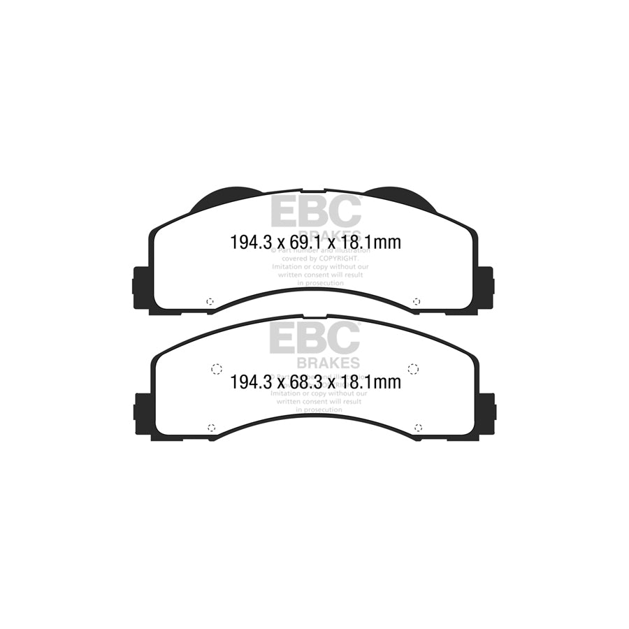 EBC PD11KF1369 Ford F-150 Greenstuff Front Brake Pad & GD Disc Kit 2 | ML Performance UK Car Parts