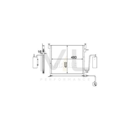 MAHLE ORIGINAL AC 408 000S Air conditioning condenser with dryer | ML Performance Car Parts