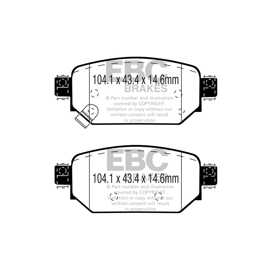 EBC DP23081 Mazda Greenstuff Rear Brake Pads (Inc. Mazda 3 & CX-3) 2 | ML Performance UK Car Parts