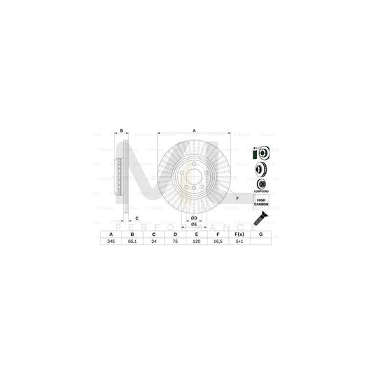 BOSCH 0 986 479 E06 Brake Disc Two-piece brake disc, Vented, Coated, High-carbon, with bolts/screws | ML Performance Car Parts