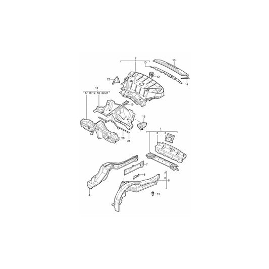Genuine Porsche Rear Panel (Chassis) Porsche 996 1998-05 | ML Performance UK Car Parts