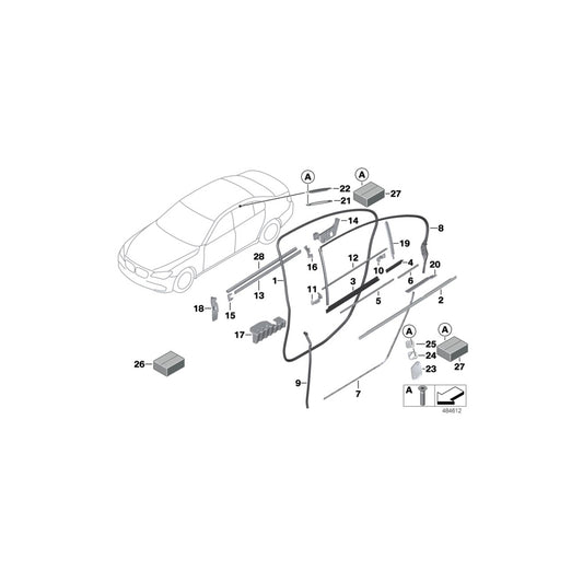 Genuine BMW 51357276232 F03 F03 Noise Insulator, Quarter Window, Inside (Inc. 750LiS & 760LiS) | ML Performance UK