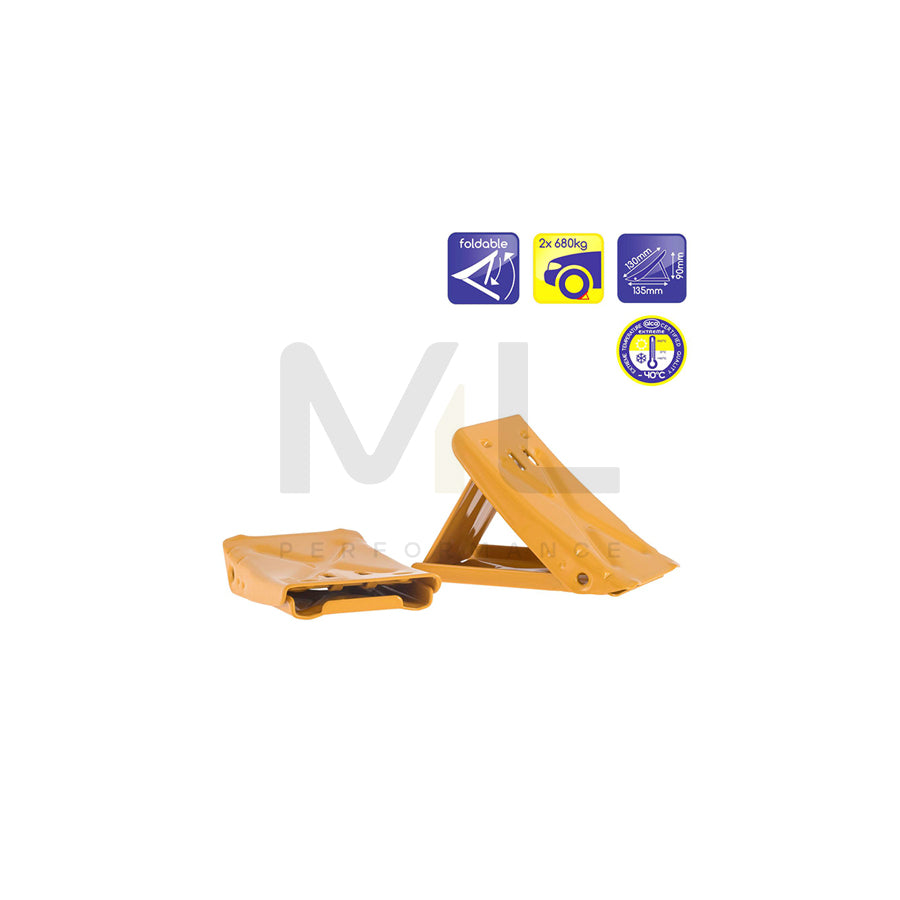 ALCA 430000 Wheel chock 0.85kg, 2, Yellow, Sheet Steel | ML Performance Car Parts