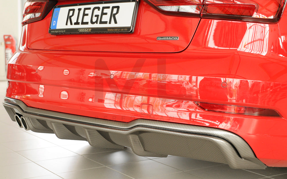 Rieger 00099614 Audi 8V A3 Rear Diffuser 9 | ML Performance UK Car Parts