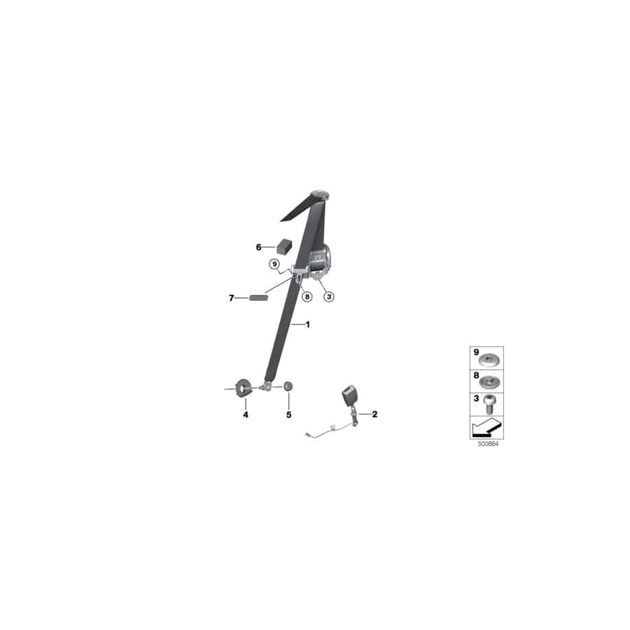 Genuine BMW 72117491759 F92 G14 Upper Belt Front Left SCHWARZ (Inc. M850iX, 840iX & 840dX) | ML Performance UK Car Parts