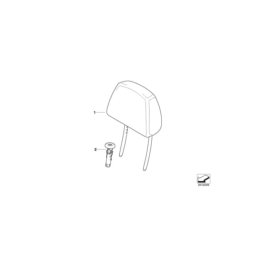 Genuine BMW 52107147436 E90 E91 Head Rest Cloth QUARZGRAU (Inc. 316i, 330xi & 318i) | ML Performance UK Car Parts