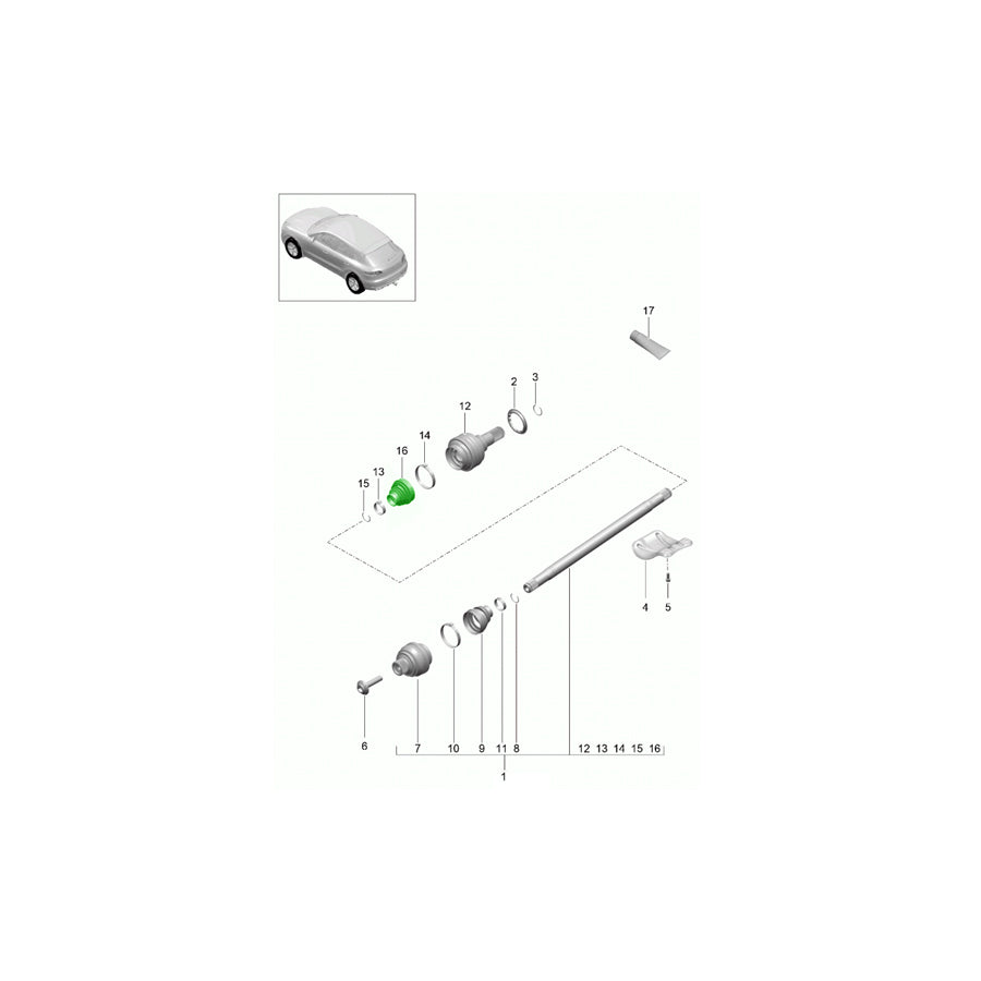 Genuine Porsche Drive Shaft Bellow, Inner Porsche Macan | ML Performance UK Car Parts