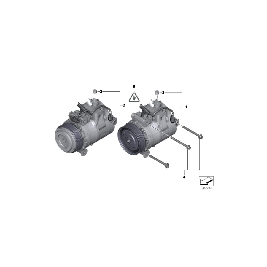 Genuine BMW 64526956716 E93 E91 E92 Rp A/C Compressor W/O Magnetic Clutch (Inc. 330i, 328xi & 325i) | ML Performance UK Car Parts