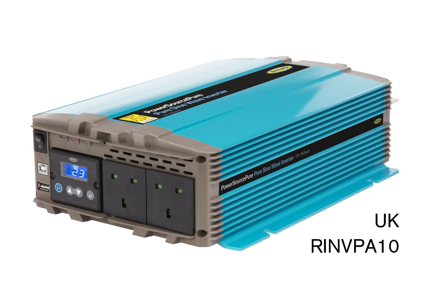RING RINVPA10 12V DC to 230V AC, 1000W Pure Sine Wave Inverter (2 x UK Sockets) | ML Performance