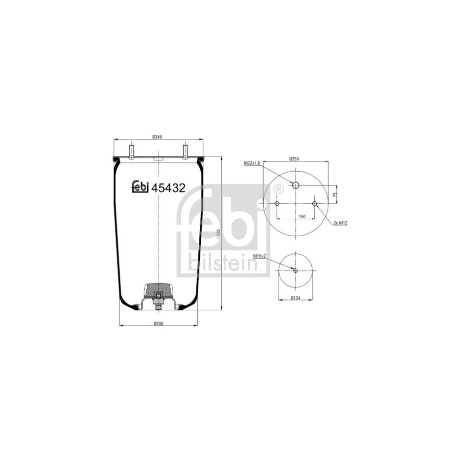 Febi Bilstein 45432 Boot, Air Suspension