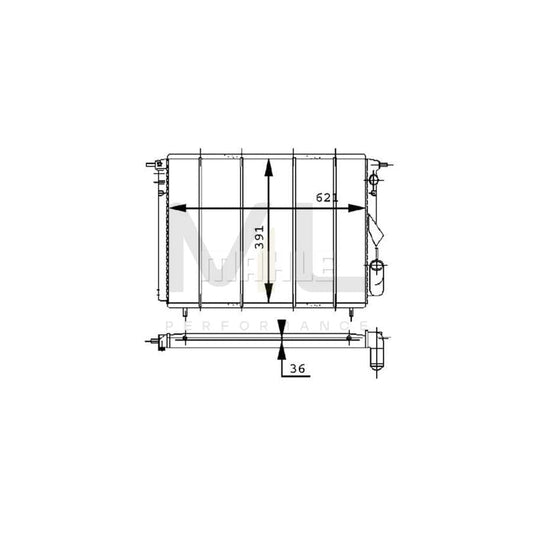 MAHLE ORIGINAL CR 452 000S Engine radiator for RENAULT Espace II (J63/S63) with screw, Mechanically jointed cooling fins, Manual Transmission | ML Performance Car Parts