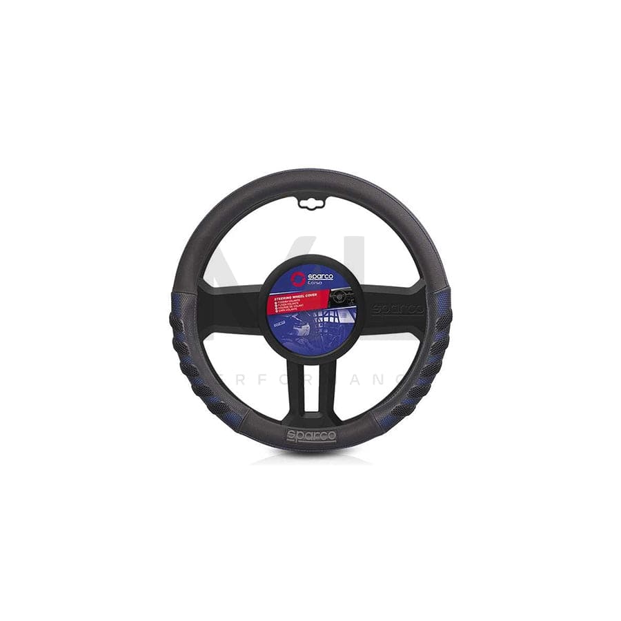SPARCO STEERING WHEEL COVER SPS101BL Steering wheel cover Black, Blue, Ø: 37, 38cm, PVC, elastic | ML Performance Car Parts