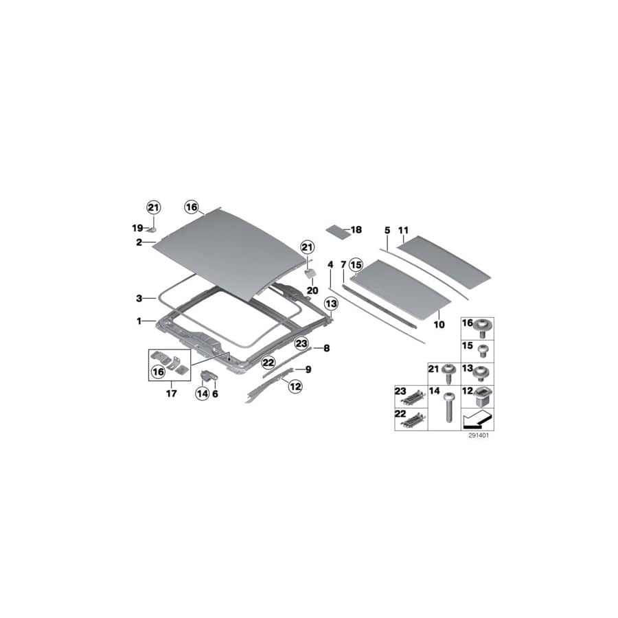 Genuine BMW 54108053563 RR5 F06 F13 Supended Headliner, Front ANTHRAZIT (Inc. 650iX, 640dX & M6) | ML Performance UK Car Parts