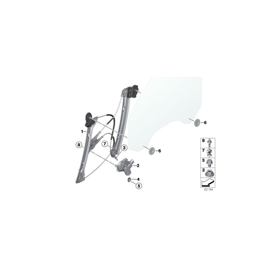 Genuine BMW 51357339592 Window Lifter Without Motor,Front Right (Inc. 320i, 335dX & 328iX) | ML Performance UK