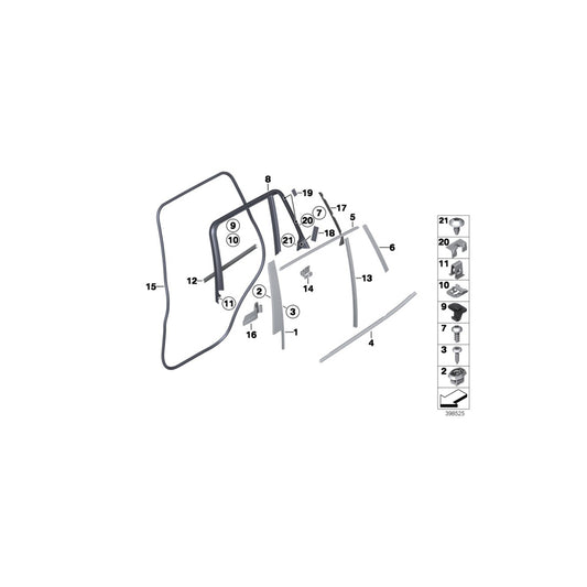 Genuine BMW 51357339582 F26 Cover For Window Frame, Door, Rear Right (Inc. X4 35iX, X4 28iX & X4 30dX) | ML Performance UK