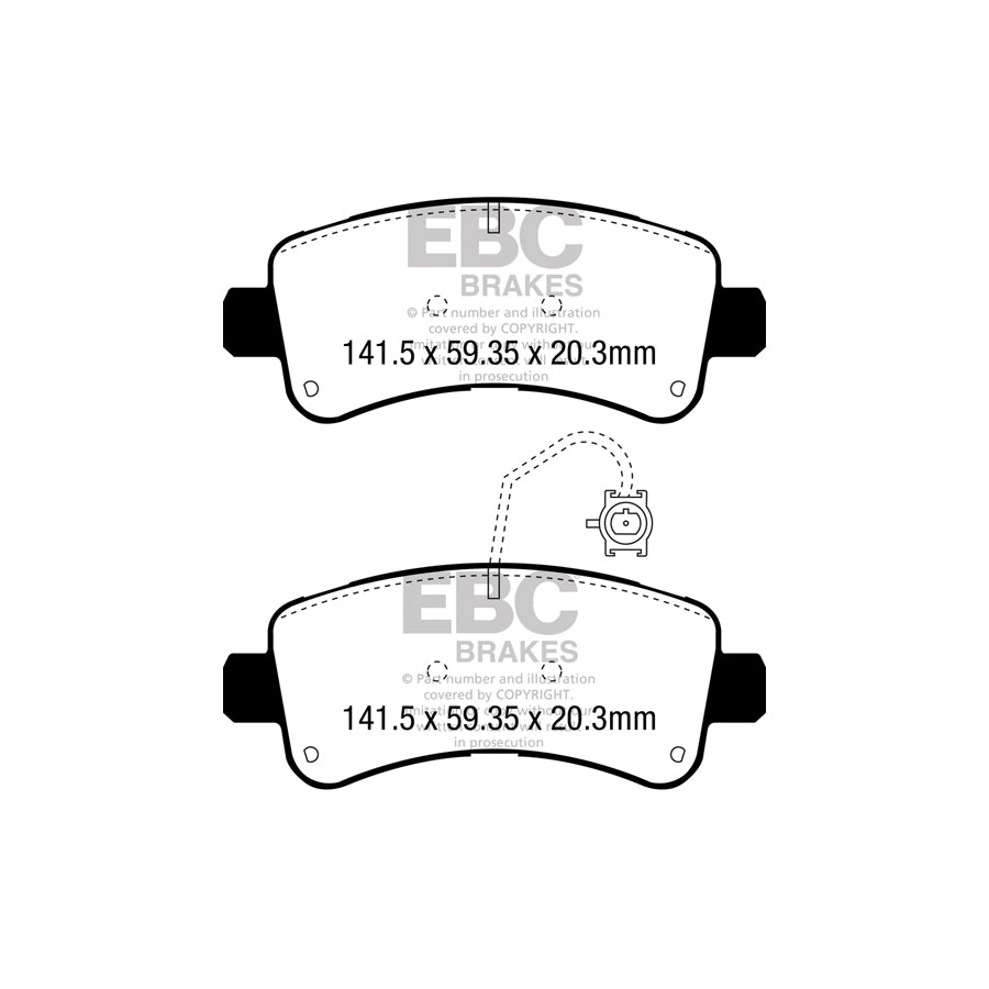 EBC DPX3060 Citroen Fiat Opel Peugeot Ultimax Rear Brake Pads - Brembo Caliper 2 | ML Performance UK Car Parts