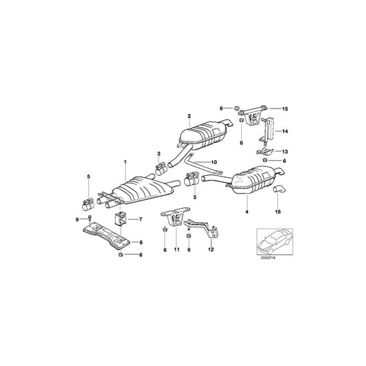 Genuine BMW 18121745167 E38 Center Muffler (Inc. 740iLP, 735iL & 730iL) | ML Performance UK Car Parts