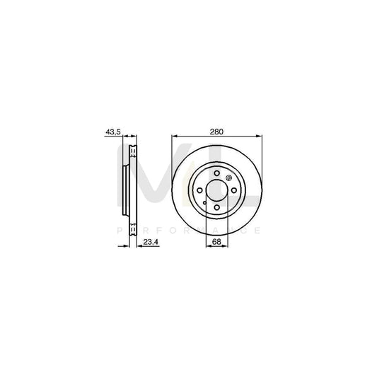 BOSCH 0 986 478 375 Brake Disc Internally Vented, Vented, Oiled | ML Performance Car Parts